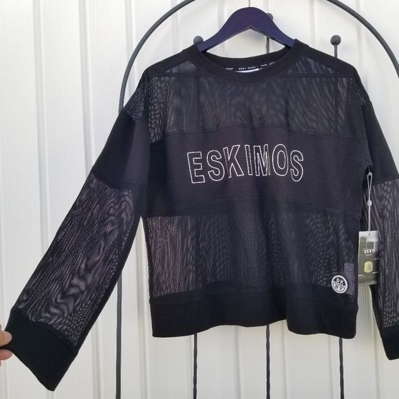 NWT DKNY Eskimos Kaitland crewneck sheet mesh - Picture 3 of 8